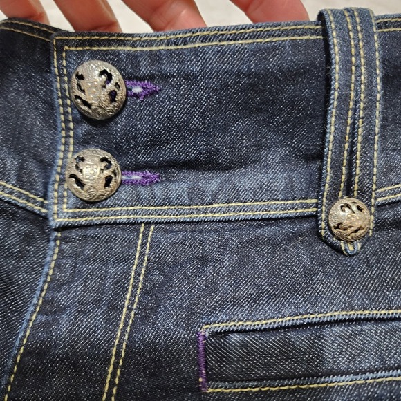 Rich & Skinny Flare Leg Jeans Sz  28 Made in Usa Dark Wash Boho Western - Picture 7 of 13